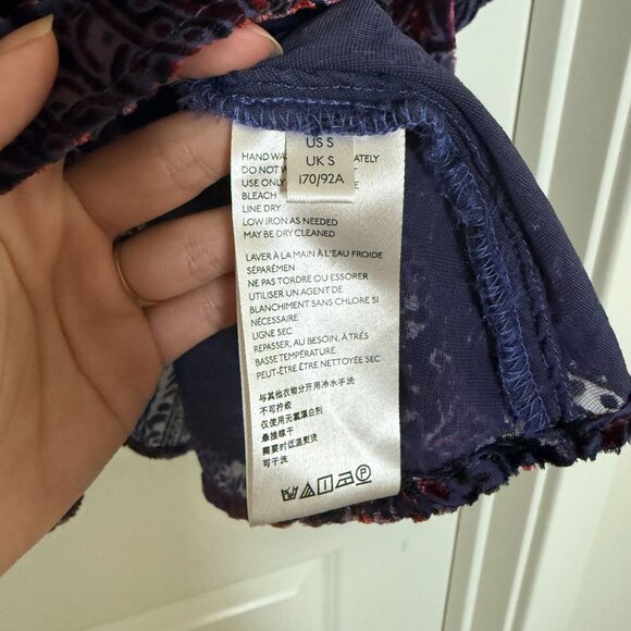Free People Sz Small Crushed Velvet Whimsigoth witchy Mirror Mirror babydoll - Picture 9 of 16